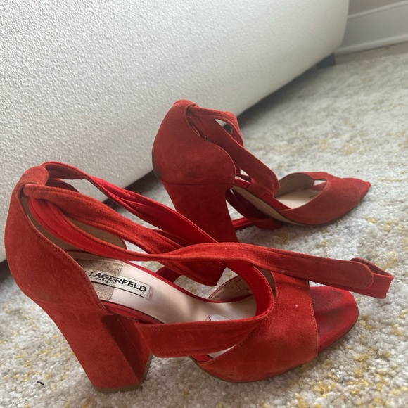 Karl Lagerfeld Shoes - Red Karl lagerfeld tie up sandals